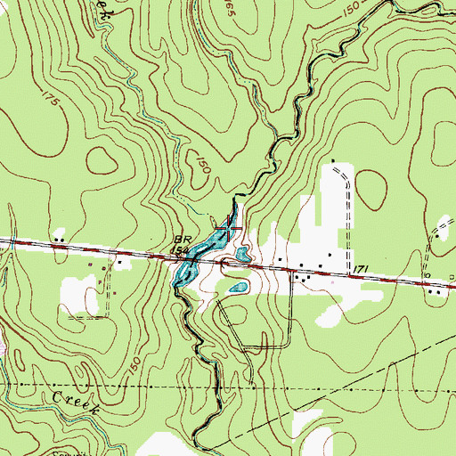 Topographic Map of Duck Creek, TX