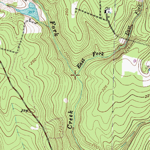 Topographic Map of East Fork White Oak Creek, TX