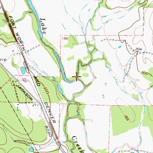 Topographic Map of Landrum Creek, TX