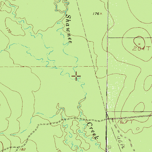 Topographic Map of Possum Trot Creek, TX