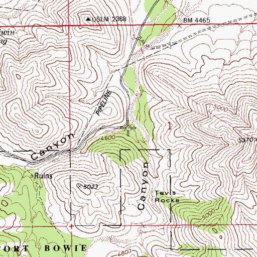 Topographic Map of Willow Gulch Canyon, AZ