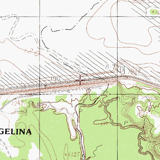 Topographic Map of Sam Rayburn Dam, TX