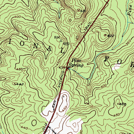 Topographic Map of Pine Springs Campground (historical), TX
