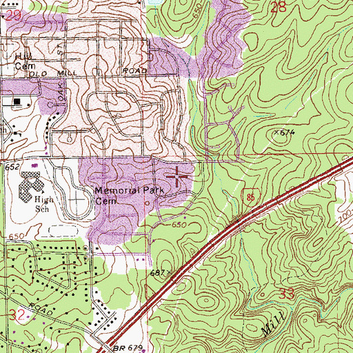 Topographic Map of University Estates, AL
