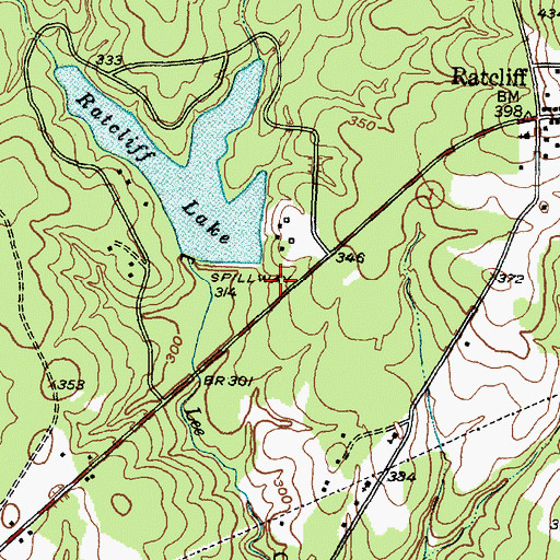 Topographic Map of Kennard Mills (historical), TX