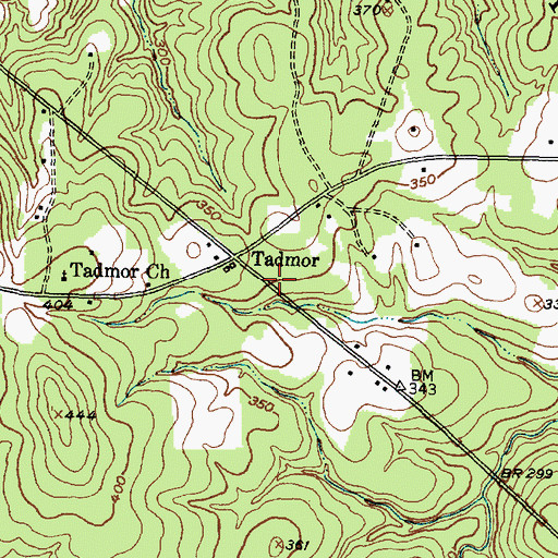 Topographic Map of Wallace Springs, TX