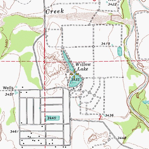 Topographic Map of Willow Lake, AZ