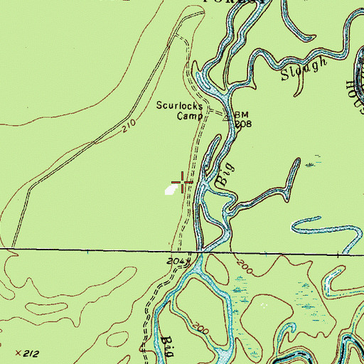 Topographic Map of Big Springs, TX