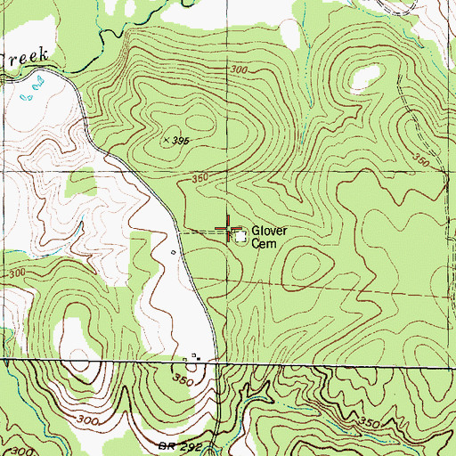 Topographic Map of Glover School (historical), TX