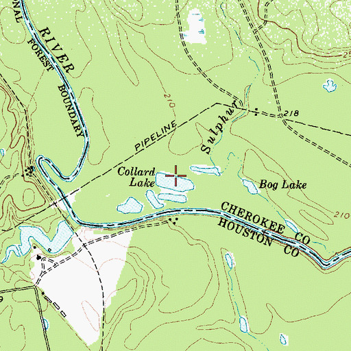 Topographic Map of Collard Lake, TX