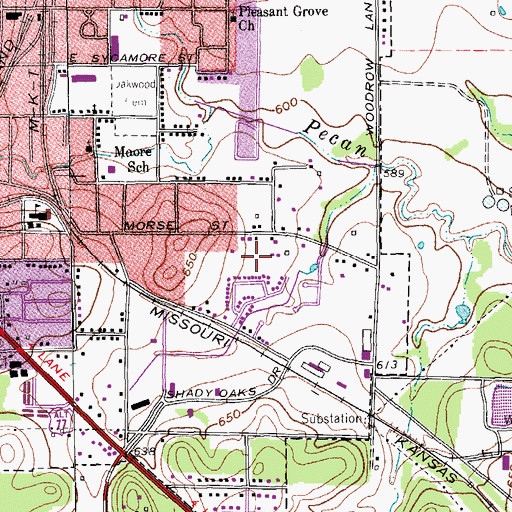 Topographic Map of Denton County, TX