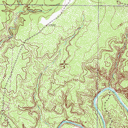 Topographic Map of King County, TX