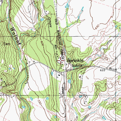 Topographic Map of Sprinkle, TX