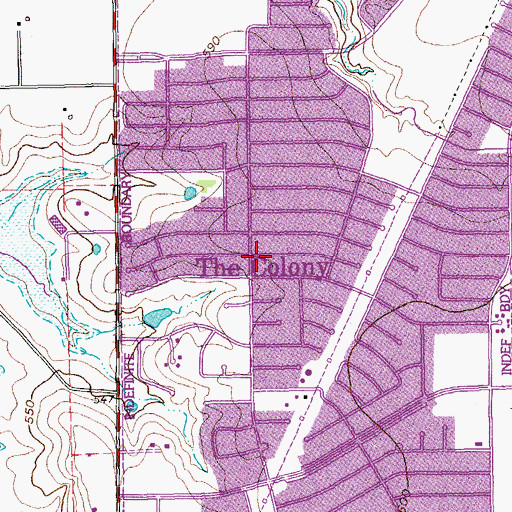 Topographic Map of The Colony, TX