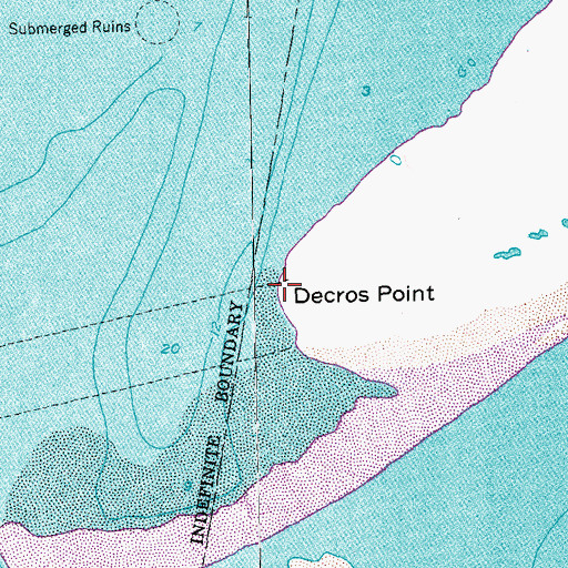Topographic Map of Decros Point, TX