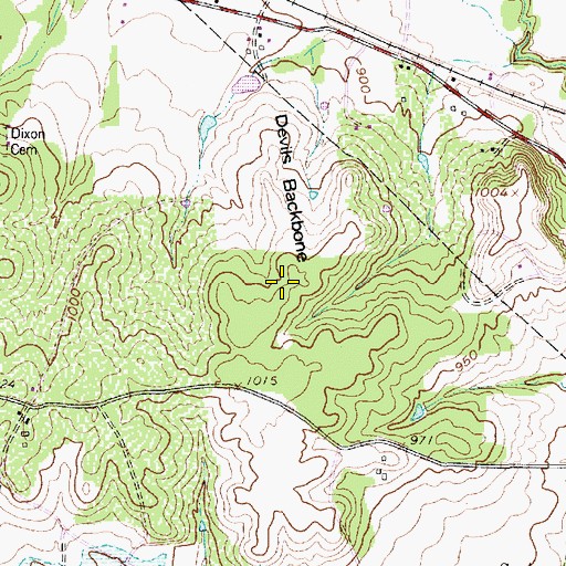 Topographic Map of Devils Backbone, TX