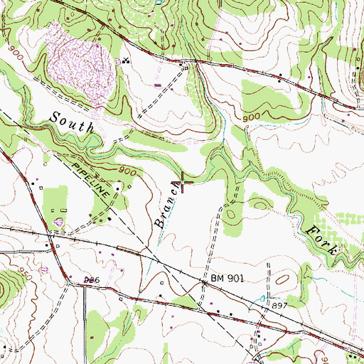 Topographic Map of Dixon Branch, TX