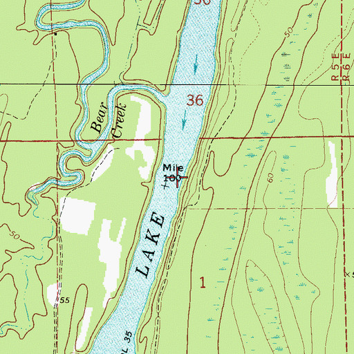 Topographic Map of Botts Ferry (historical), AL