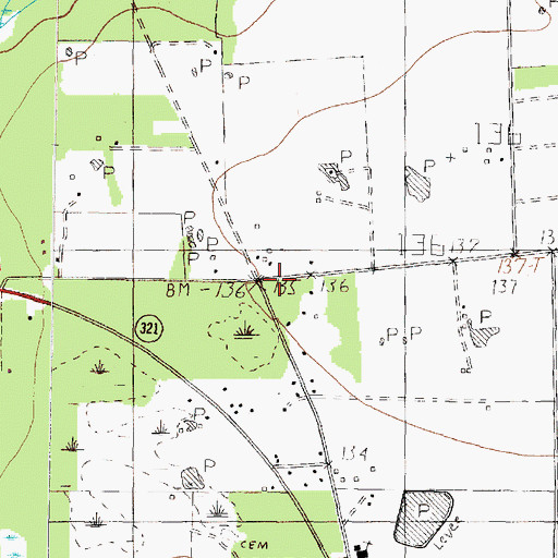 Topographic Map of Oak Shade Fire Tower, TX