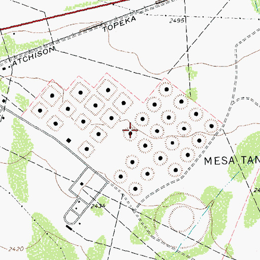 Topographic Map of Mesa Tank Farm, TX