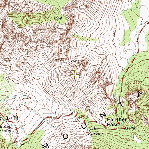 Topographic Map of Mount Huffman, TX