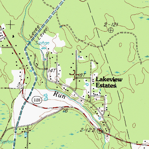 Topographic Map of Lakeview Estates, TX