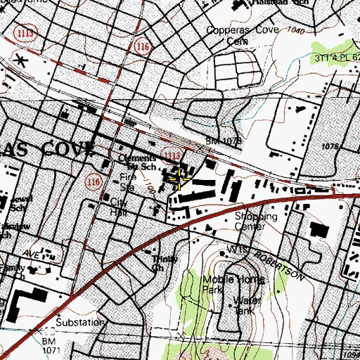 Topographic Map of Clements Intermediate School, TX