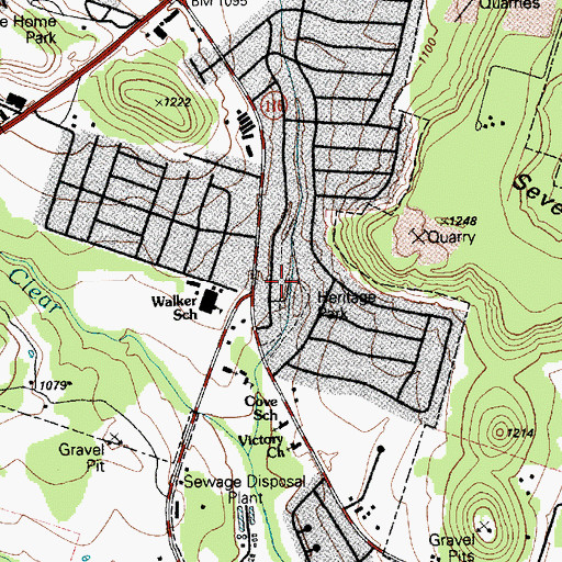 Topographic Map of Heritage Park, TX