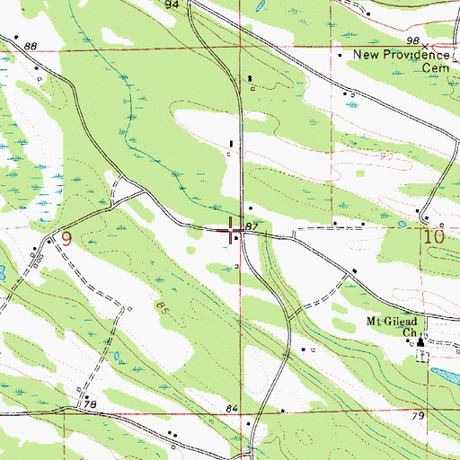 Topographic Map of Nettles Chapel (historical), AL