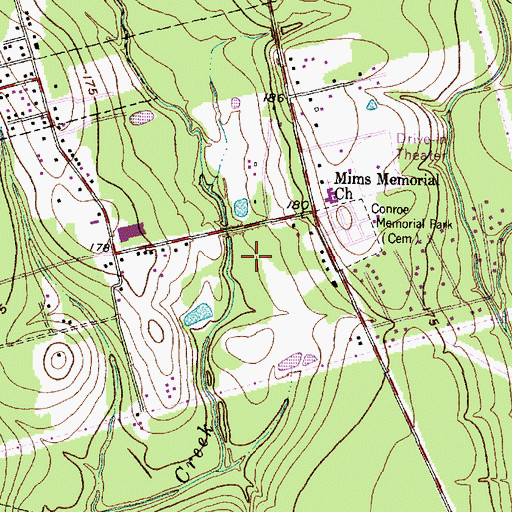 Topographic Map of KIKR-AM (Conroe), TX