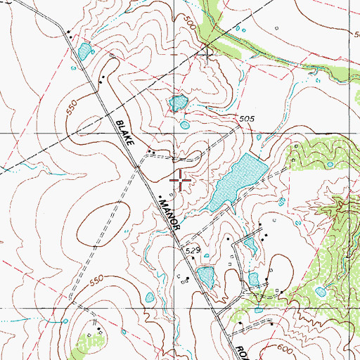 Topographic Map of KELG-AM (Manor), TX