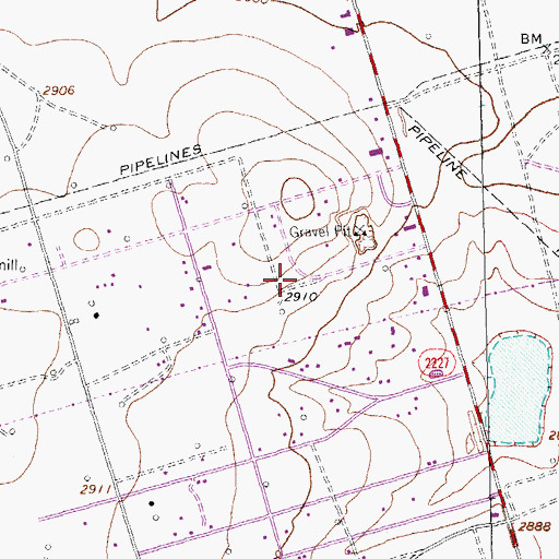 Topographic Map of KNDA-AM (Odessa), TX