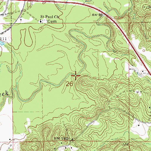 Topographic Map of Sheffield Mill (historical), AL