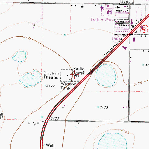 Topographic Map of KKAP-FM (Floydada), TX