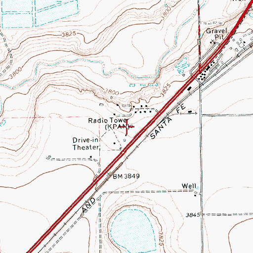 Topographic Map of KPAN-FM (Hereford), TX