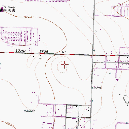 Topographic Map of KFMX-FM (Lubbock), TX