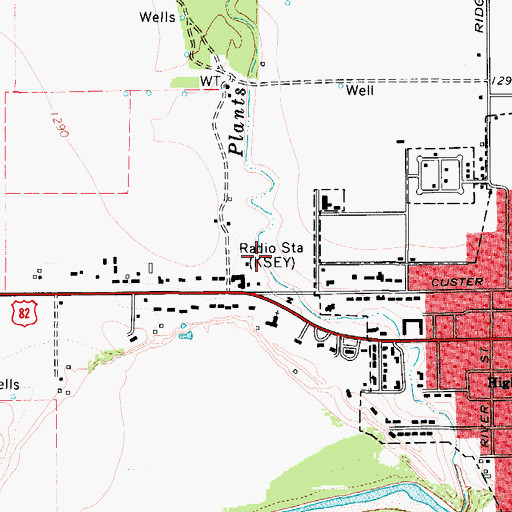 Topographic Map of KSEY-FM (Seymour), TX