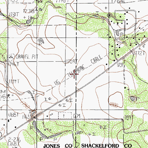 Topographic Map of Portlock Airfield, TX