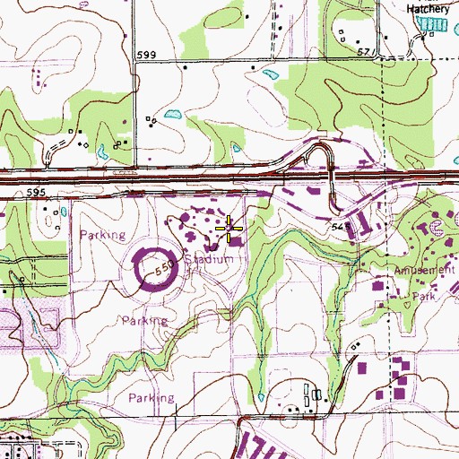 Topographic Map of Sheraton Centre Park Hotel Heliport, TX