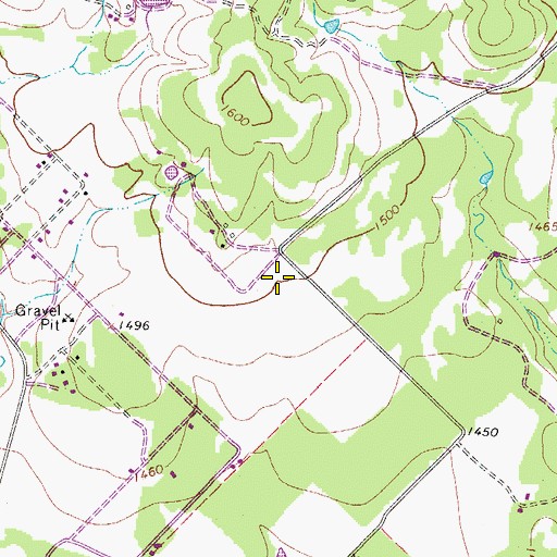 Topographic Map of Bains Private Airport, TX