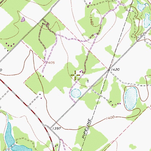 Topographic Map of Eagles Roost Airport (historical), TX