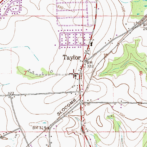 Topographic Map of Taylor Methodist Church, AL