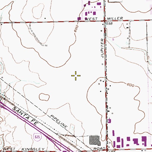 Topographic Map of City of Garland Heliport, TX