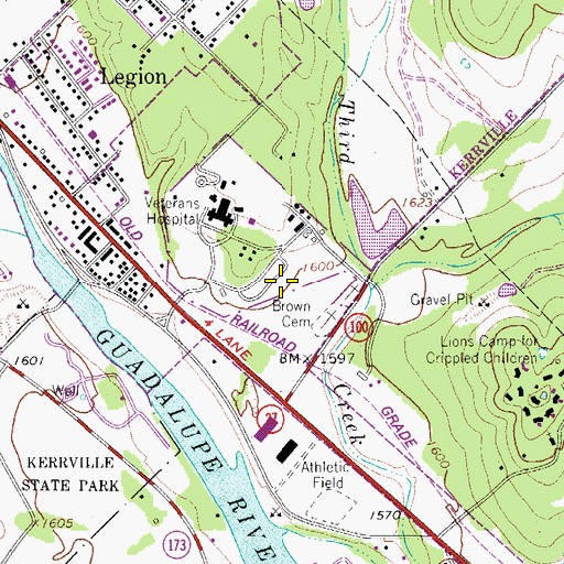 Topographic Map of Vamc Heliport, TX