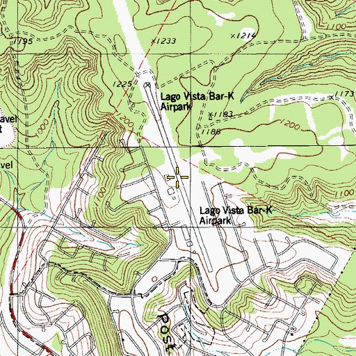 Topographic Map of Lago Vista TX - Rusty Allen Airport, TX
