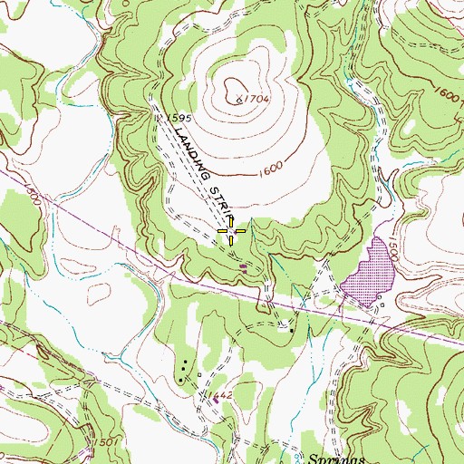Topographic Map of T-4 Ranch Airport, TX
