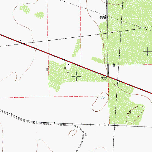 Topographic Map of Van Es Ranch Airport, TX