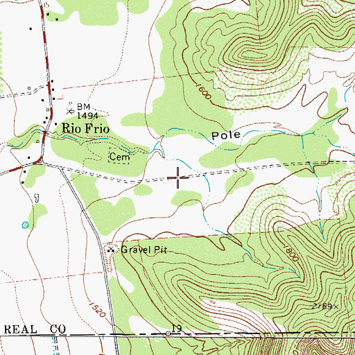Topographic Map of Casey Three Ranch Airport (historical), TX