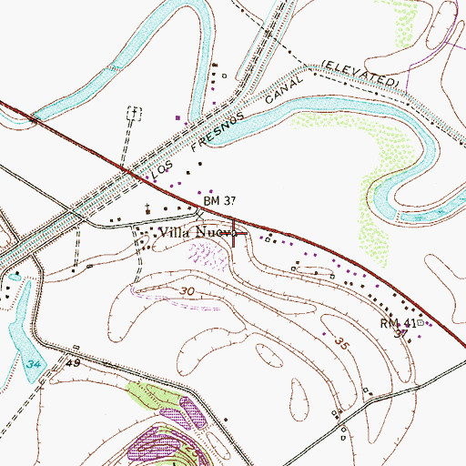 Topographic Map of KBOR-AM (Brownsville), TX