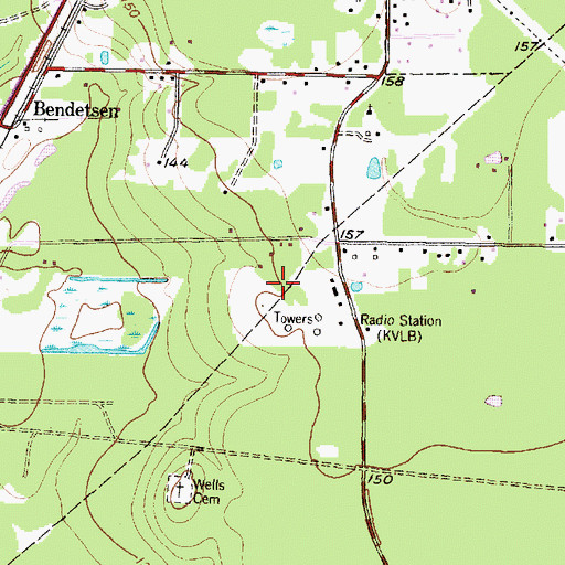 Topographic Map of KLEV-AM (Cleveland), TX